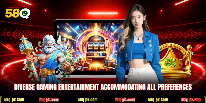 Diverse gaming entertainment accommodating all preferences